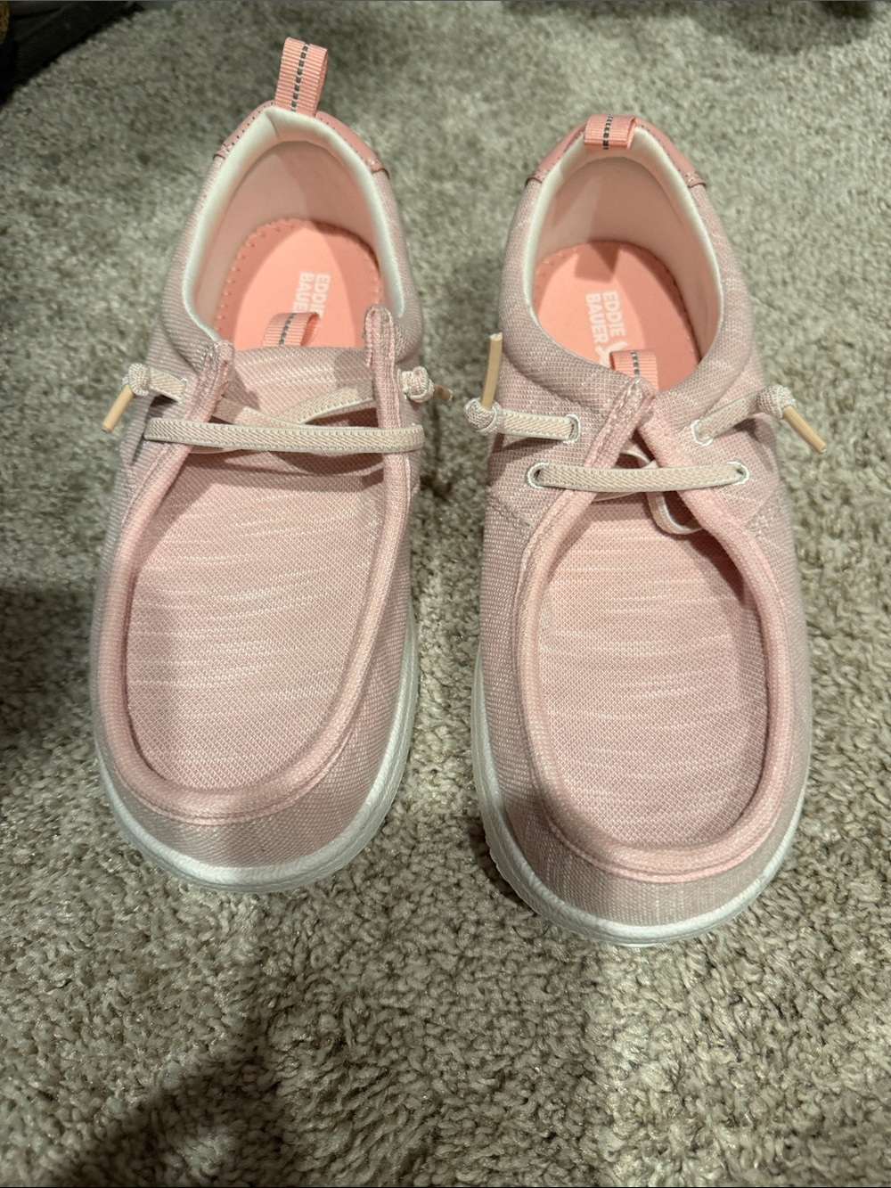 Eddie Bauer Women's Pink Canvas Moccasin-Style Slip-On